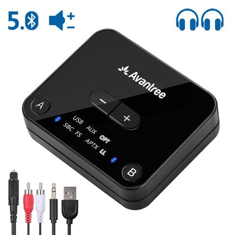 Avantree-transmisor Audikast Plus con Bluetooth 5,0, adaptador de Audio inalámbrico de baja latencia aptX para TV y PC con Control de volumen ► Foto 1/6