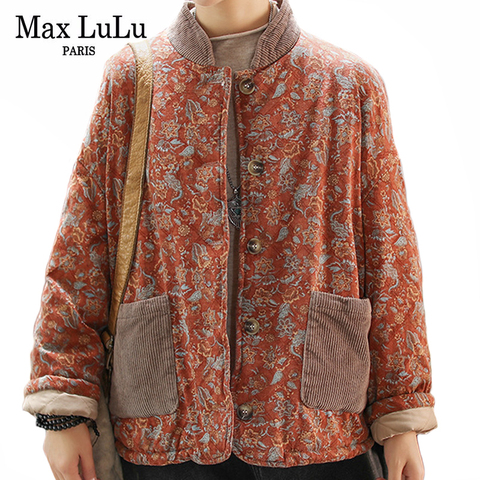 Max LuLu-chaquetas de invierno de estilo chino para mujer, ropa de calle Punk, abrigos acolchados florales, Parkas holgadas Vintage de gran tamaño ► Foto 1/6