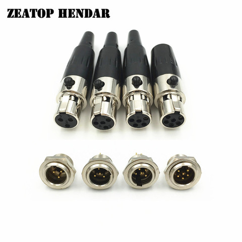 1Set Mini XLR 3 4 5 6 Pin hembra en línea + 3 4 5 6 Pin macho toma Jack adaptador para MIC micrófono conector de Cable de Audio ► Foto 1/6