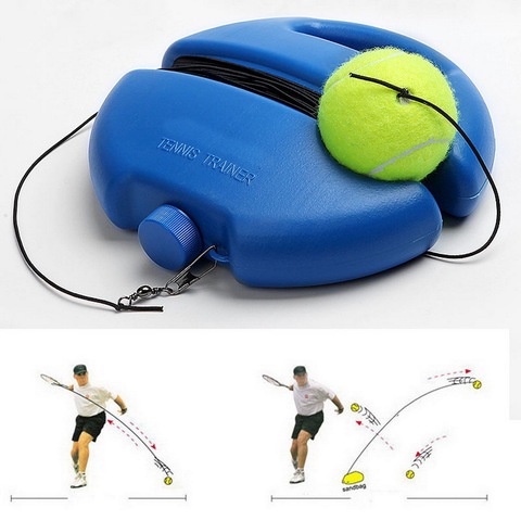 Solo entrenador de tenis rebote pelota ejercicio tenis entrenamiento base máquina dispositivo Sparring herramienta accesorios para tennis trainer pendientes ► Foto 1/6