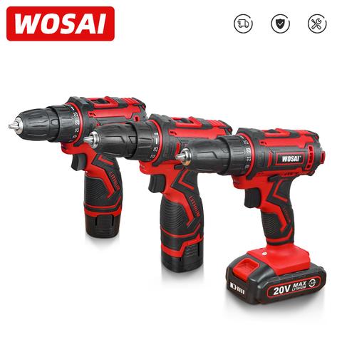 WOSAI-Taladro Inalámbrico de 12V, 16V y 20V, destornillador eléctrico, minicontrolador de potencia de CC, batería de iones de litio de 3/8 pulgadas ► Foto 1/6