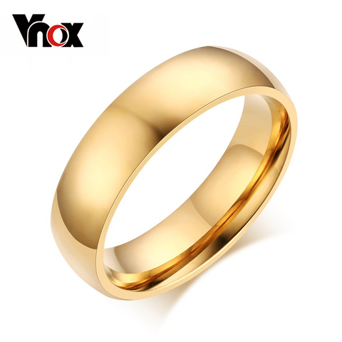 Anillo de boda clásico Vnox para hombre y mujer, joyería de acero inoxidable de 6mm y 8mm de ancho ► Foto 1/6