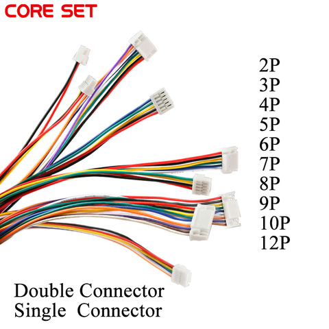 10 Uds Micro JST GH 1,25 2P 3P 4P 5P 6PIN conector macho con Cables de alambre 150mm/conector doble 28AWG ► Foto 1/6