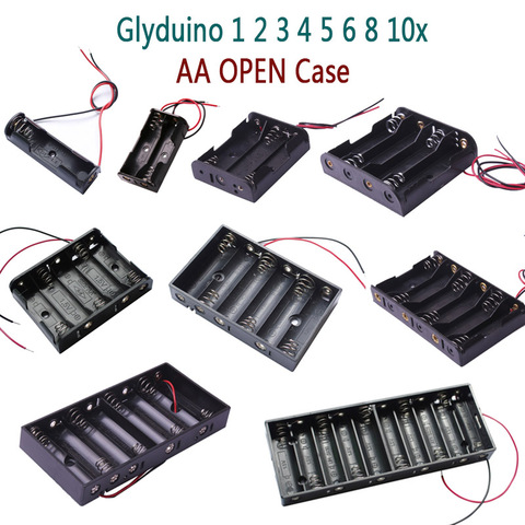 Glyduino-interruptor sellado de pila, 1/2/3/4/5/6/8/10 secciones en el 5 ° compartimiento de batería, interruptor instalado, funda abierta de baterías AA ► Foto 1/6