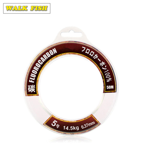 Walk Fish-sedal de pesca de fluorocarbono superfuerte, 50M, 100M, 100%, líder de monofilamento de carbono, cuerda de pesca con mosca de fibra de carbono ► Foto 1/6