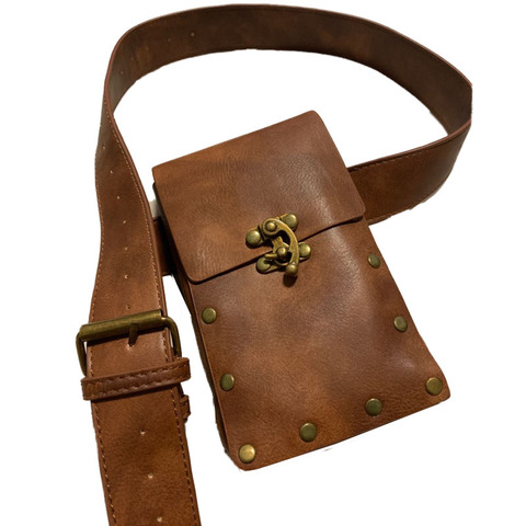 Bolso Medieval de cuero con cinturón para hombres y mujeres, billetera de sillín, disfraz de pirata vikingo Steampunk, accesorio de engranaje antiguo para Cosplay para adultos ► Foto 1/6