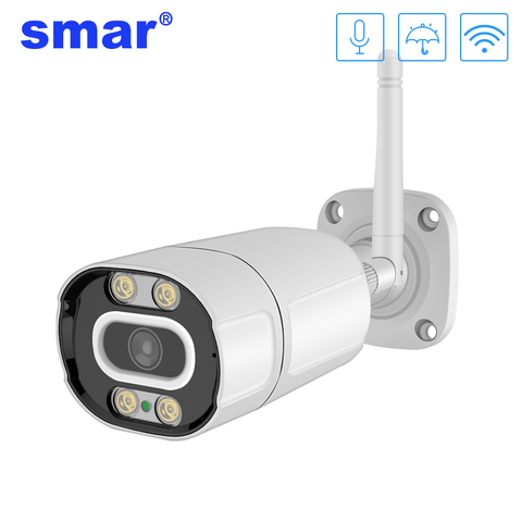 Smar-cámara IP Wifi 1080P ONVIF inalámbrica con cable, P2P, CCTV, cámara Bullet de exterior con ranura para tarjeta MiscroSD Max 64G ► Foto 1/6