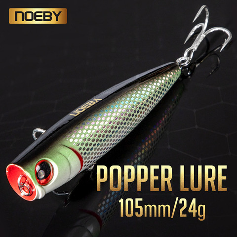 NOEBY Top agua Popper flotante señuelo Wobblers 105mm/24g agua salada cebo duro Topwater Popper pesca señuelo para la pesca de mar 9140 ► Foto 1/6