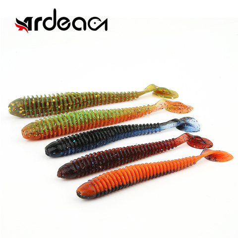 ARDEA-Cebo de gusanos blandos de silicona, señuelo de pesca de 1,9g 80mm, Wobblers Swimbait, cebo Artificial, cola en T ► Foto 1/6