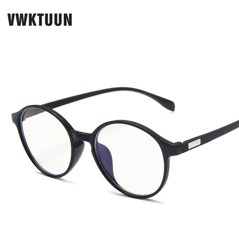 VWKTUUN-Montura de gafas redondas para hombre y mujer, gafas lentes transparentes, gafas de ordenador, marcos de PC, gafas Vintage, antiluz azul ► Foto 1/6