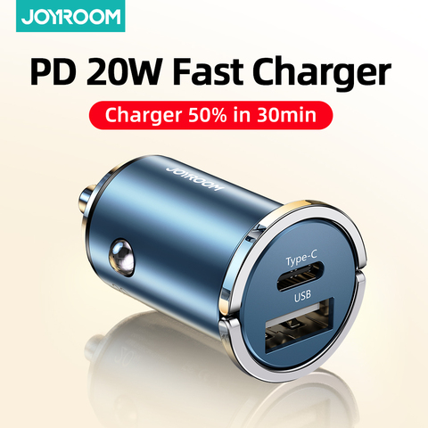 Joyroom-cargador USB de 20W para coche, dispositivo de carga rápida Mini con QC 4,0 3,0, tipo C, PD, para iPhone 12, Huawei y Xiaomi ► Foto 1/6