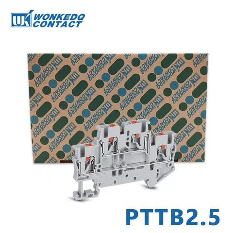 Bloque de terminales para carril Din PTTB2.5 eléctrica cuerda elástica conexión Push en conductores 50 Uds bloque de tira Terminal de conector de cable ► Foto 1/6