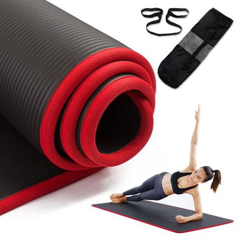 Esterilla antideslizante de NBR para gimnasio, almohadilla gruesa deportiva de 10mm y 183x61cm para Fitness, yoga y ejercicio en interiores ► Foto 1/6