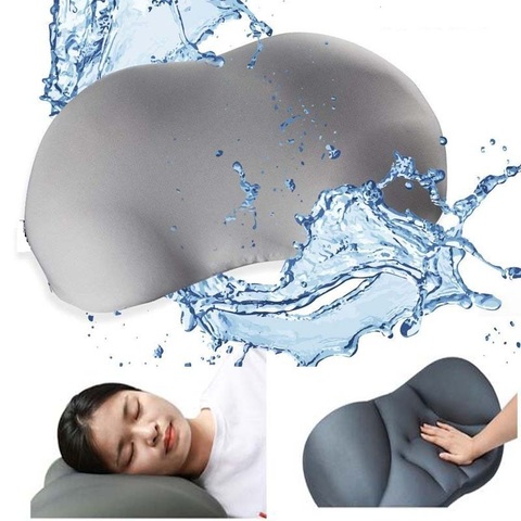 Almohada Micro Airball de cuello 3D, cojín inflable de descanso para la cabeza, funda de cojín lavable de regalo ► Foto 1/6