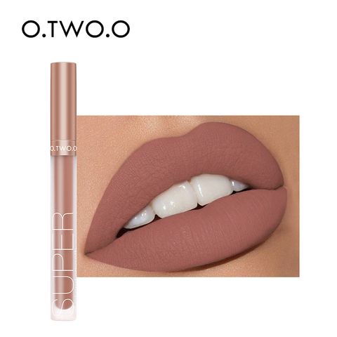 O.TWO.O lápiz labial líquido mate brillo labial Cosmético Ligero brillo labial tinte de labios de larga duración impermeable 12 colores maquillaje de labios ► Foto 1/6