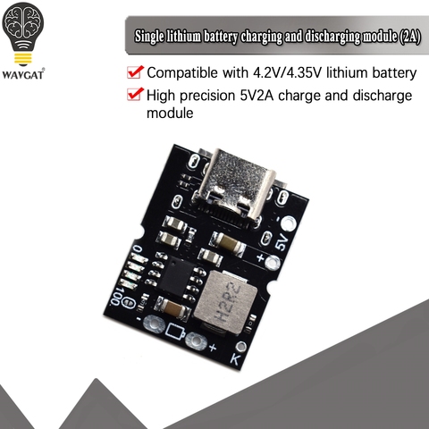 USB tipo C 5V 2A Boost Converter Step-Up módulo de alimentación de la batería de litio de carga tablero de protección pantalla LED USB para cargador DIY ► Foto 1/6