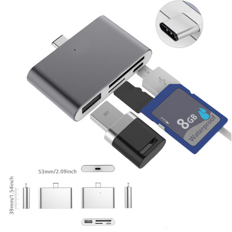 USB tipo C HUB OTG Sim CF SD TF lector de tarjetas convertidor adaptador para MacBook Air Samsung Galaxy Note 8 S8 Accesorios ► Foto 1/6