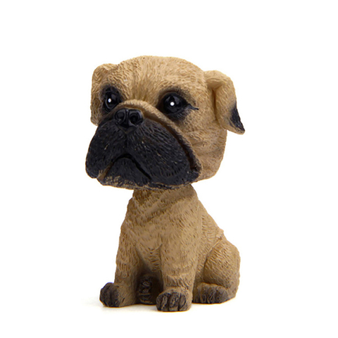 Minicabezal 3D para perro Bulldog francés, juguete de decoración para el salpicadero del coche, cabeza oscilante, adornos para el coche ► Foto 1/6
