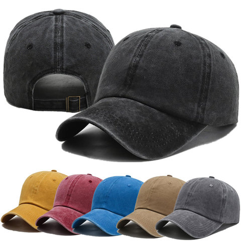 Gorra Unisex de Color liso, Gorra de béisbol de algodón, ajustable, informal, para exteriores ► Foto 1/6