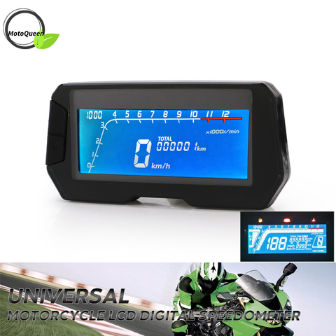 12000 RPM 6 engranaje Universal motocicleta instrumento LCD Digital velocímetro odómetro para 2,4 cilindros tacómetro velocidad ajustable ► Foto 1/6