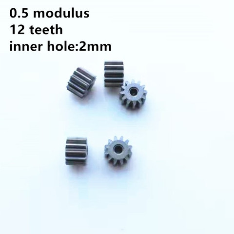 Engranaje metálico de Base de hierro, 10 unids/lote, 0,5 Modulus, 12 dientes de orificio, 2mm, Mini engranaje de motores Diy ► Foto 1/3