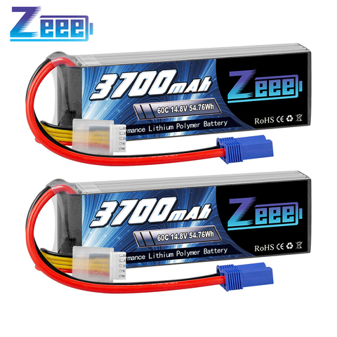 Zeee-batería Lipo de 14,8 V 4S, batería suave de 60C, 3700mAh, con enchufe EC5 para coche, avión, helicóptero, barco, UAV, Dron, FPV, 2 unidades ► Foto 1/6