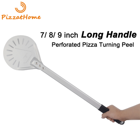 PizzAtHome-Pala de aluminio perforada para Pizza, pala para Pizza de 7/ 8/ 9 pulgadas con mango largo, herramienta pequeña para Pizza ► Foto 1/6