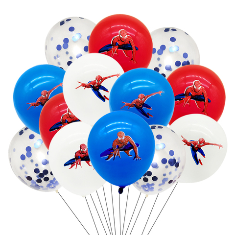 Globos de látex de Spiderman para niños, máscara de juguete de superhéroes para cumpleaños, adornos de feliz cumpleaños ► Foto 1/6