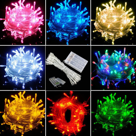 Guirnaldas de luces LED para decoración de Navidad, guirnaldas de luces para exteriores, decoración para el hogar, boda, fiesta, vacaciones, 2M, 3M, 4M, 5M, 10M ► Foto 1/6