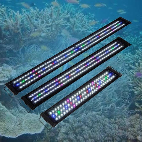 Luces LED impermeables para acuario, barra de luz azul sumergible, lámpara de Clip subacuática, decoraciones acuáticas, 30/40/60cm ► Foto 1/6