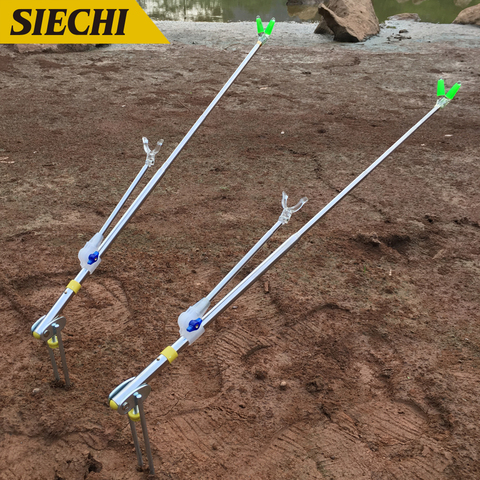 Soporte para caña de pescar ajustable, herramienta de pesca telescópica, soporte manual de acero inoxidable para varilla ► Foto 1/6