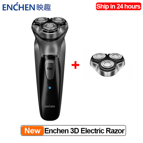 Afeitadora eléctrica 3D Enchen Black Stone, 3 protectores de bloqueo flotante, afeitadora recargable para Barba, cortadora de afeitar, USB tipo C para hombres ► Foto 1/5