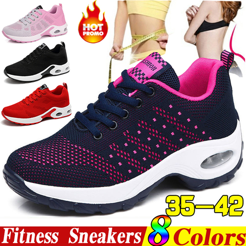 KAMUCC 2022 plataforma señoras zapatillas de deporte transpirables zapatos casuales de mujer zapatos de moda de mujer altura creciente zapatos deportivos zapatos de talla grande 35-42 ► Foto 1/1