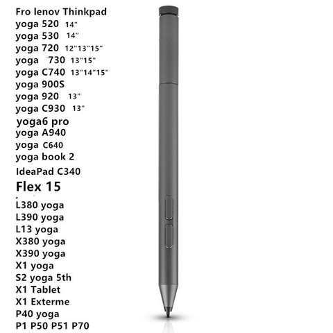 Activo Pen 2 W/Bluetooth para Lenovo Flex 15 flex 6 flex 14 P50 P51 P70 P1 ideapad C340 yoga 12 yoga 14 yoga 15 stylus Pen ► Foto 1/6