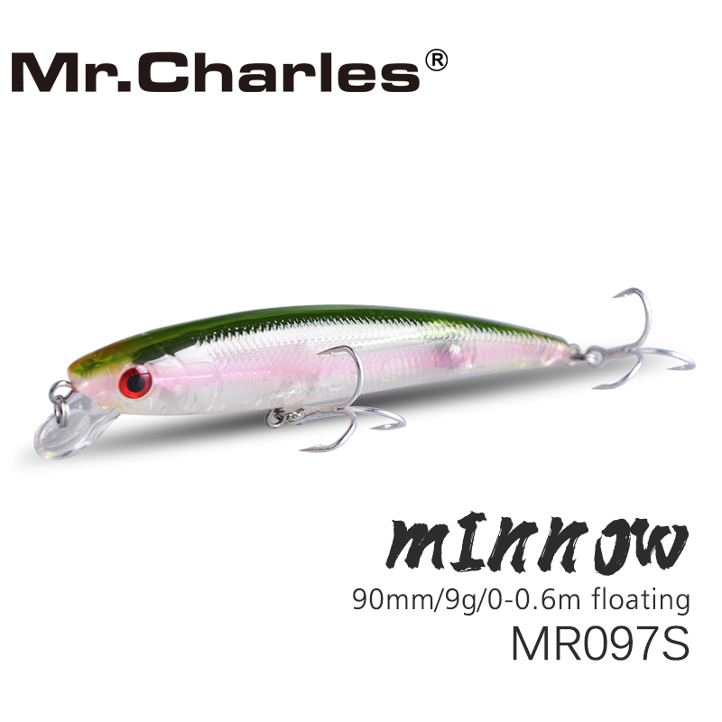 El Sr. Charles MR097S señuelo de pesca 90mm/9g 0-0,6 pececillo flotante cebos duros de acero al carbono de alta ganchos señuelo Crankbait Wobbler ► Foto 1/3