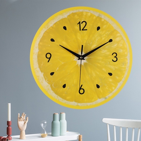 Reloj de pared con frutas Limón, relojes de cocina modernos de cal, decoración del hogar, sala de estar, reloj artístico de 30cm de fruta Tropical ► Foto 1/6
