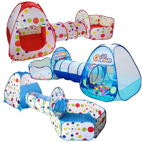 3 unids/set niños tienda de pelota de juguete de la piscina de los niños tiendas Tipi bola de billar piscina pozo carpa para bebé casa arrastrándose túnel océano niños tienda ► Foto 1/6