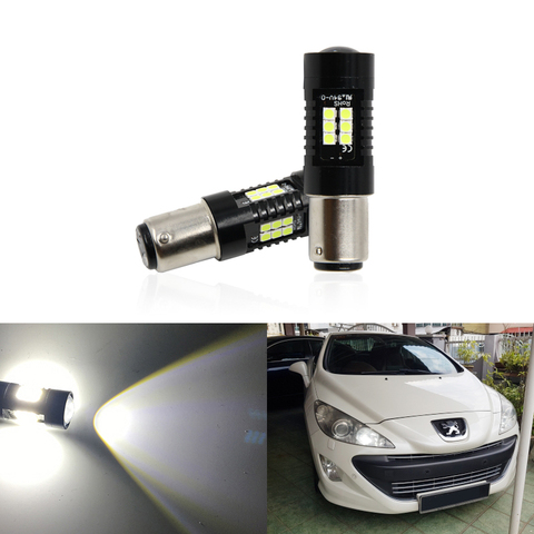 Luces Led para coche, lámpara de circulación diurna CANbus P21/5W, 1157 BAY15D, 408 para Peugeot 3008 308 RCZ ► Foto 1/5