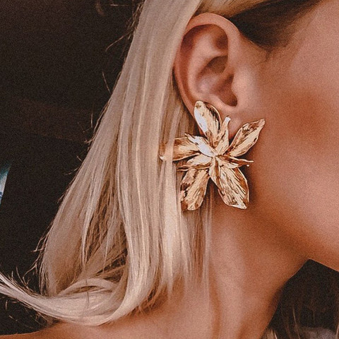 DIEZI-Pendientes colgantes de flor grande de moda para mujer, aretes llamativos, exageración, nuevos, 2022 ► Foto 1/6