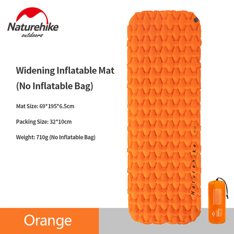 Naturehike-colchón inflable ergonómico, esterilla portátil duradera para acampar, cómoda colchoneta hinchable para dormir, suave y ultraligera ► Foto 1/6