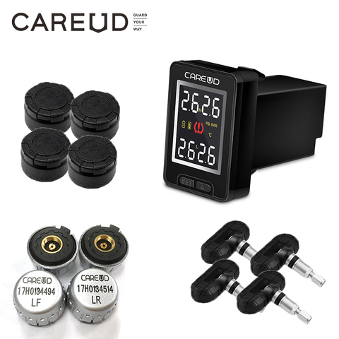 CAREUD TPMS para Honda/Toyota/Nissan/Mazda, electrónica de coche, sistema de supervisión de presión de neumáticos inalámbrico, sensores internos/externos ► Foto 1/6