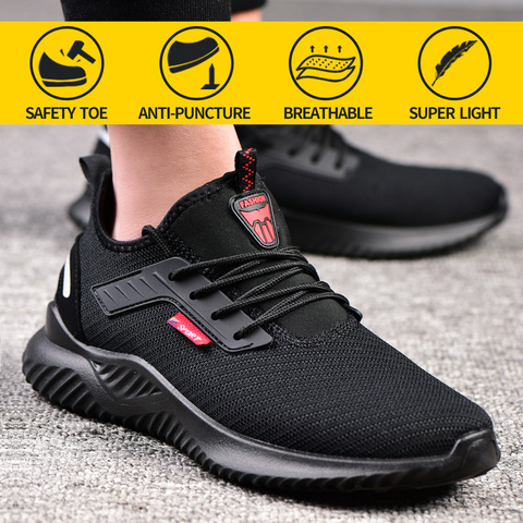 Zapatos de seguridad para el trabajo, zapatillas ligeras y transpirables con punta de acero a prueba de perforaciones, para hombres y mujeres ► Foto 1/6