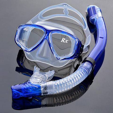 Kit de equipo de buceo óptico conjunto de Snorkel de miopía, diferente fuerza para cada ojo, máscara de buceo miopía, camiseta seca y ► Foto 1/6