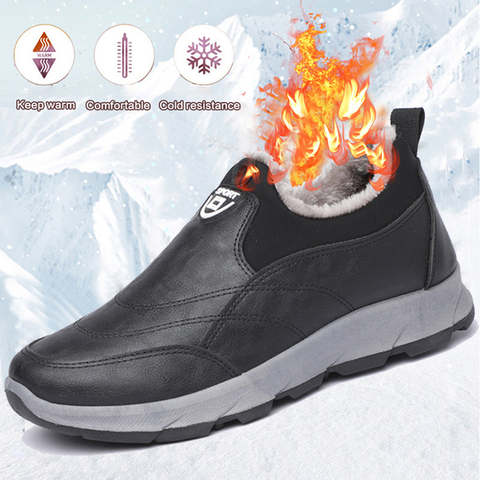 Botas de invierno cálidas para hombre, zapatos informales para caminar al aire libre, zapatillas cómodas para invierno, 39 s ► Foto 1/6