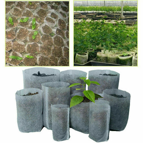 Bolsas para vivero biodegradables, bolsa para cultivo de plantas, bolsa, macetas no tejidas ► Foto 1/6