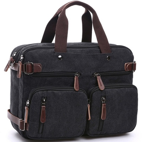 Bolso de mano grande e informal para hombre, maletín de lona con bolsillo para ordenador portátil de negocios, Maleta de viaje, bandolera de hombro ► Foto 1/6