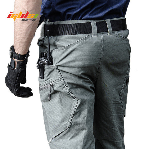 Pantalones militares de carga para hombres, pantalones largos de combate táctico urbano para hombre, pantalones casuales con múltiples bolsillos, pantalones S-2XL de tela Ripstop ► Foto 1/6