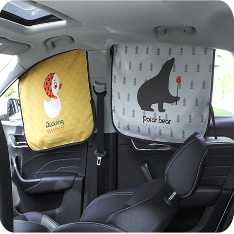 Cortina magnética para ventana de coche, parasol Universal de dibujos animados para ventana lateral, protección UV para chico y bebé ► Foto 1/6
