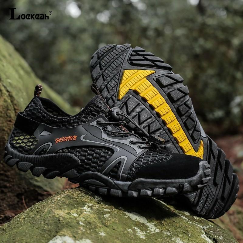 Hombres malla Aqua zapatos al aire libre profesional antideslizante Durable Trekking aguas arriba Zapatos Hombre fresco senderismo Wading agua deportes zapatillas ► Foto 1/6