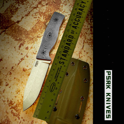 Cuchillo 59HRC PSRK con hoja 14C28N, cuchillo con mango de Micarta, cuchillo fijo para exteriores, herramienta de supervivencia para acampar, cuchillo táctico de caza, herramienta EDC ► Foto 1/6